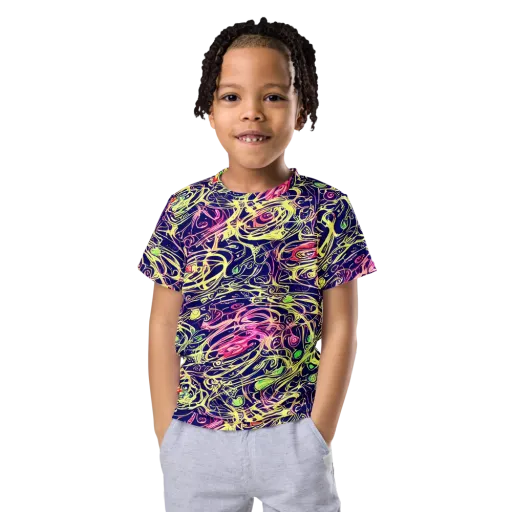 Lemon Ink Riptide on a Kids Crew Neck T-Shirt