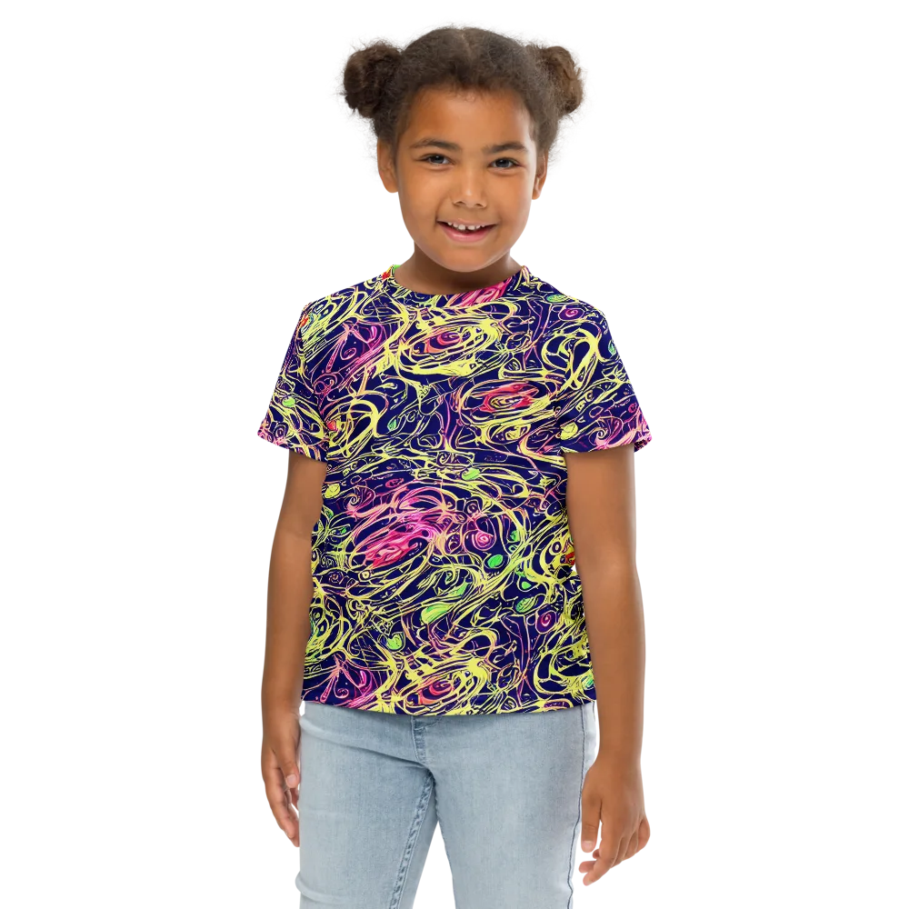 Lemon Ink Riptide on Kids Crew Neck T-Shirt — Front