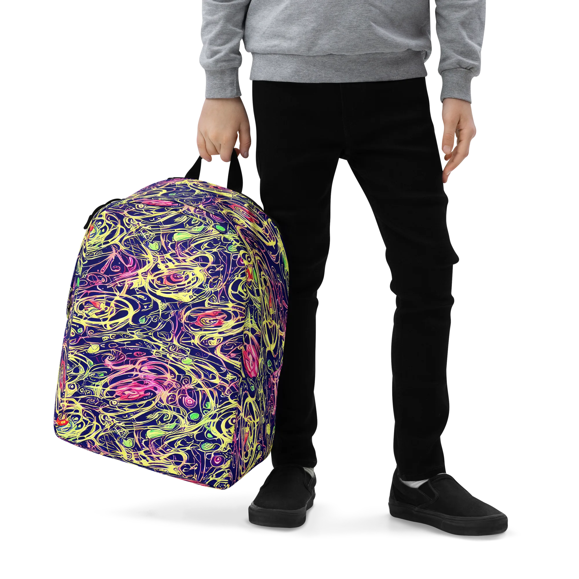 Lemon Ink Riptide on Minimalist Backpack — Zoomed-in
