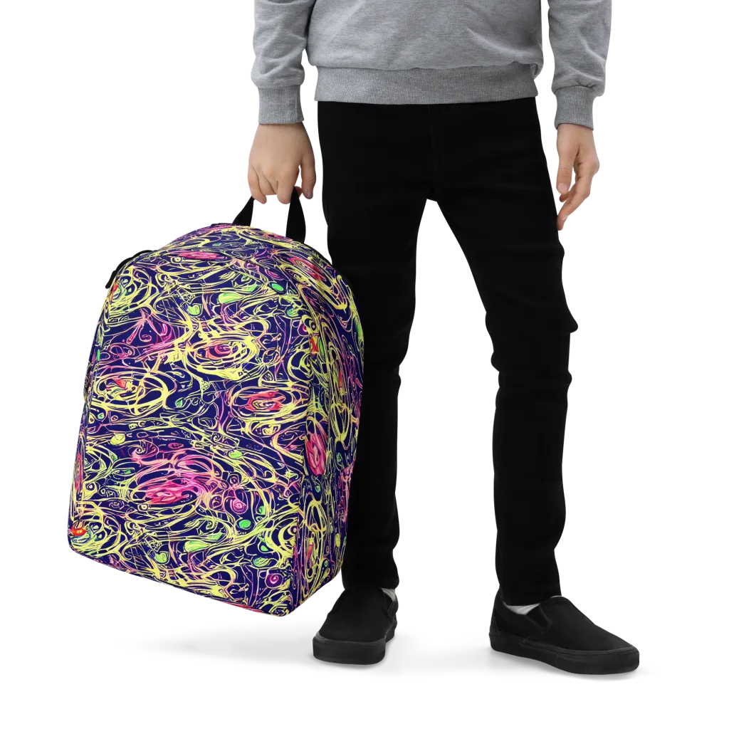 Lemon Ink Riptide on Minimalist Backpack — Zoomed-in