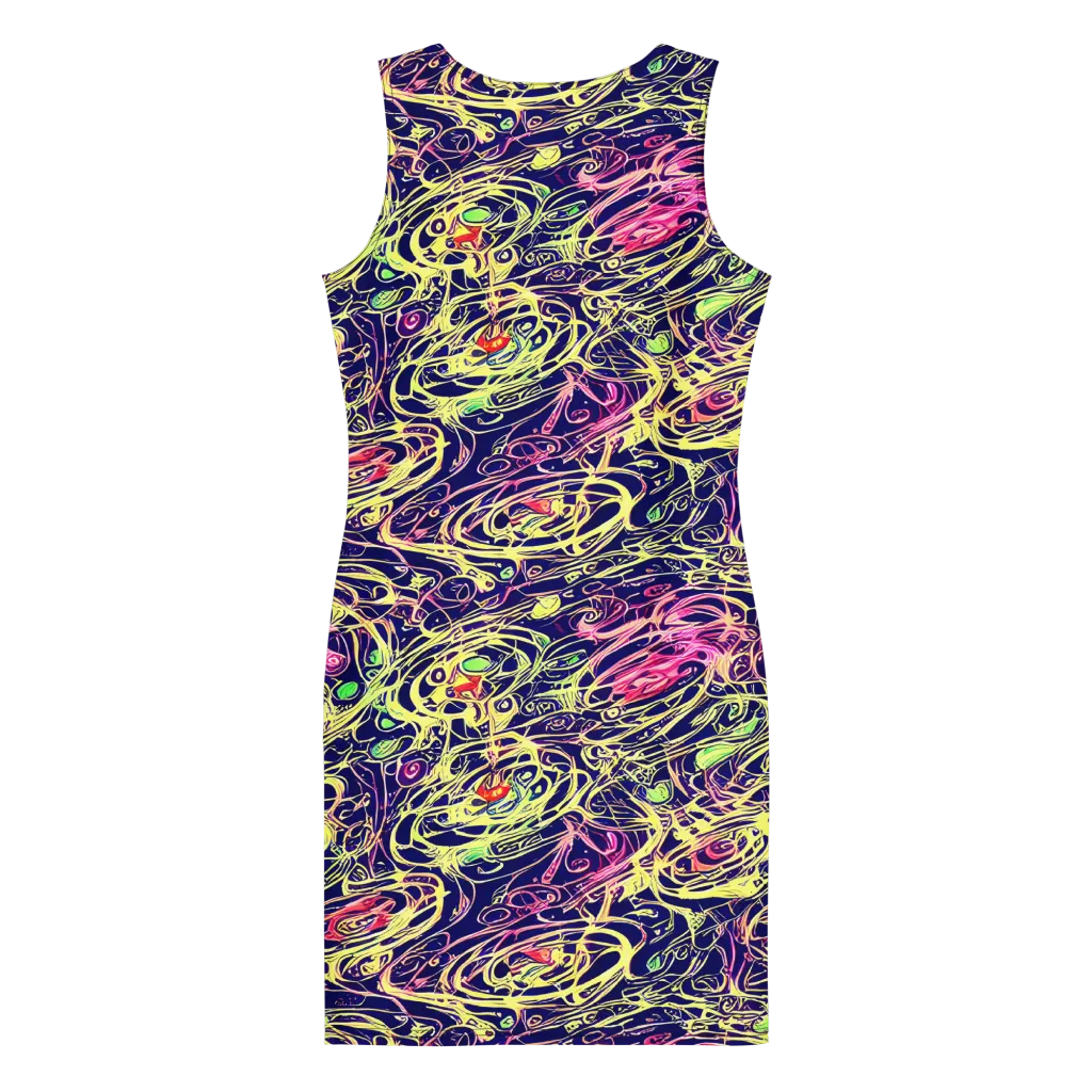 Lemon Ink Riptide on Bodycon Dress — Back