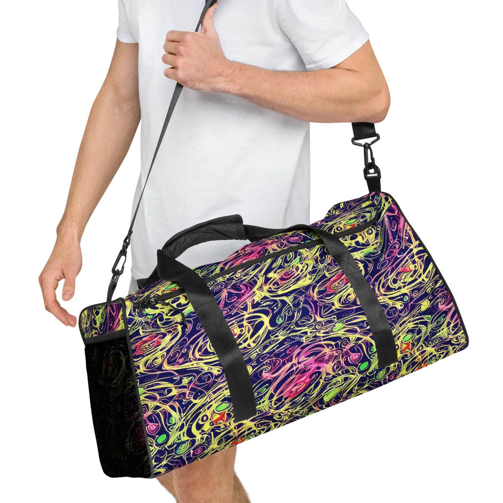 Lemon Ink Riptide on Duffle Bag — Right Front