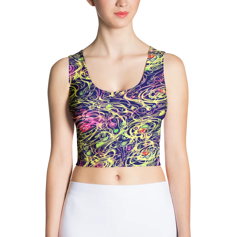 Lemon Ink Riptide on Crop Top — Front