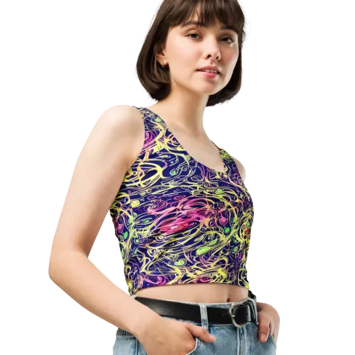 Lemon Ink Riptide on a Crop Top