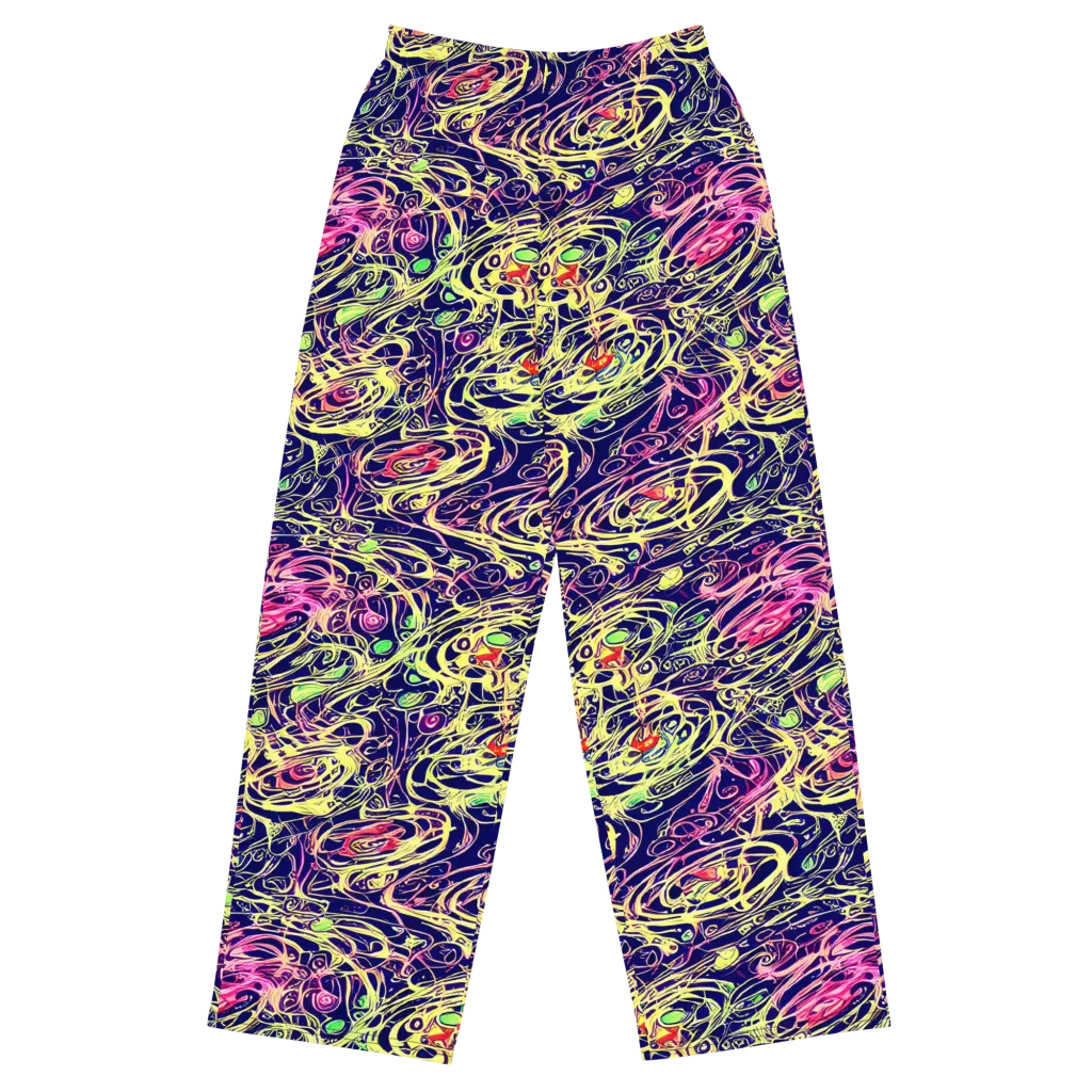 Lemon Ink Riptide on Wide-Leg Pants — Front