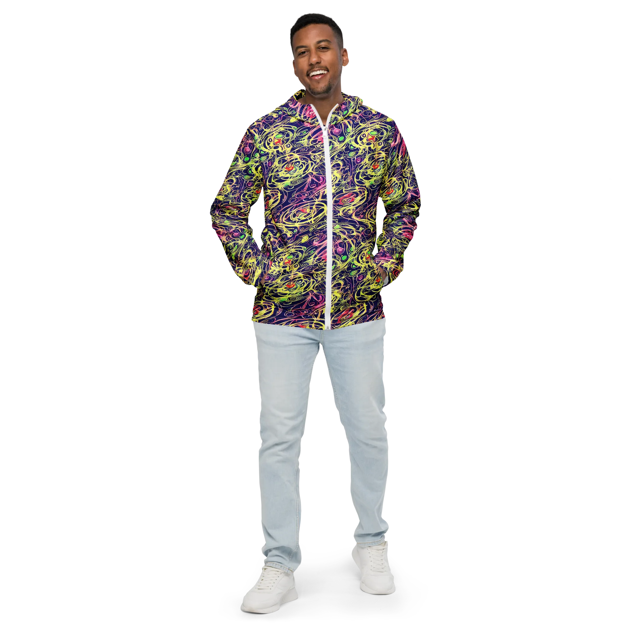 Lemon Ink Riptide on Men's Windbreaker — Front