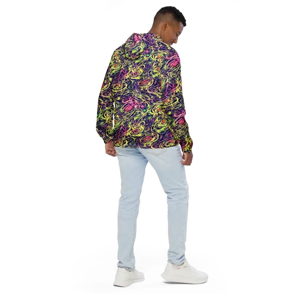 Lemon Ink Riptide on Men's Windbreaker — Back
