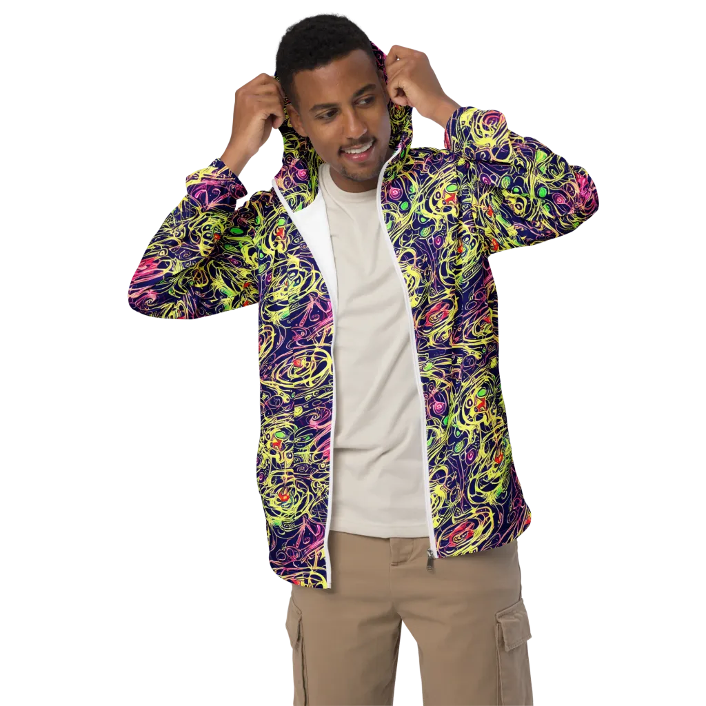 Lemon Ink Riptide on Men's Windbreaker — Front