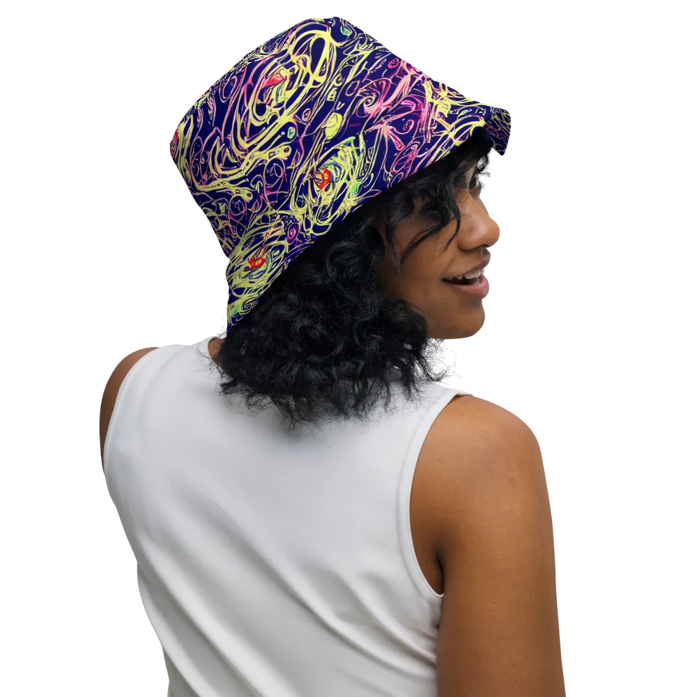 Lemon Ink Riptide on Reversible Bucket Hat — Right Outside