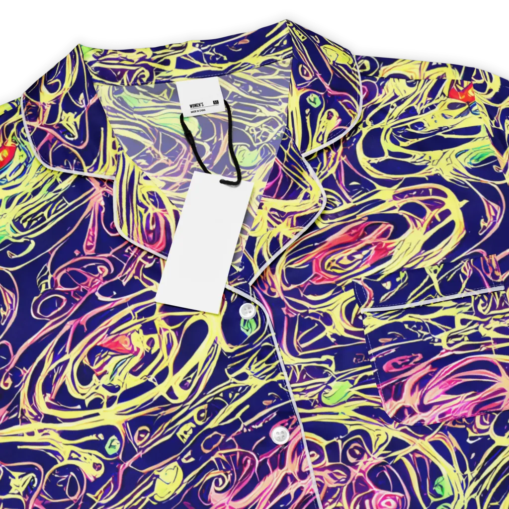 Lemon Ink Riptide on Women's Short Sleeve Pajama Top — Product details