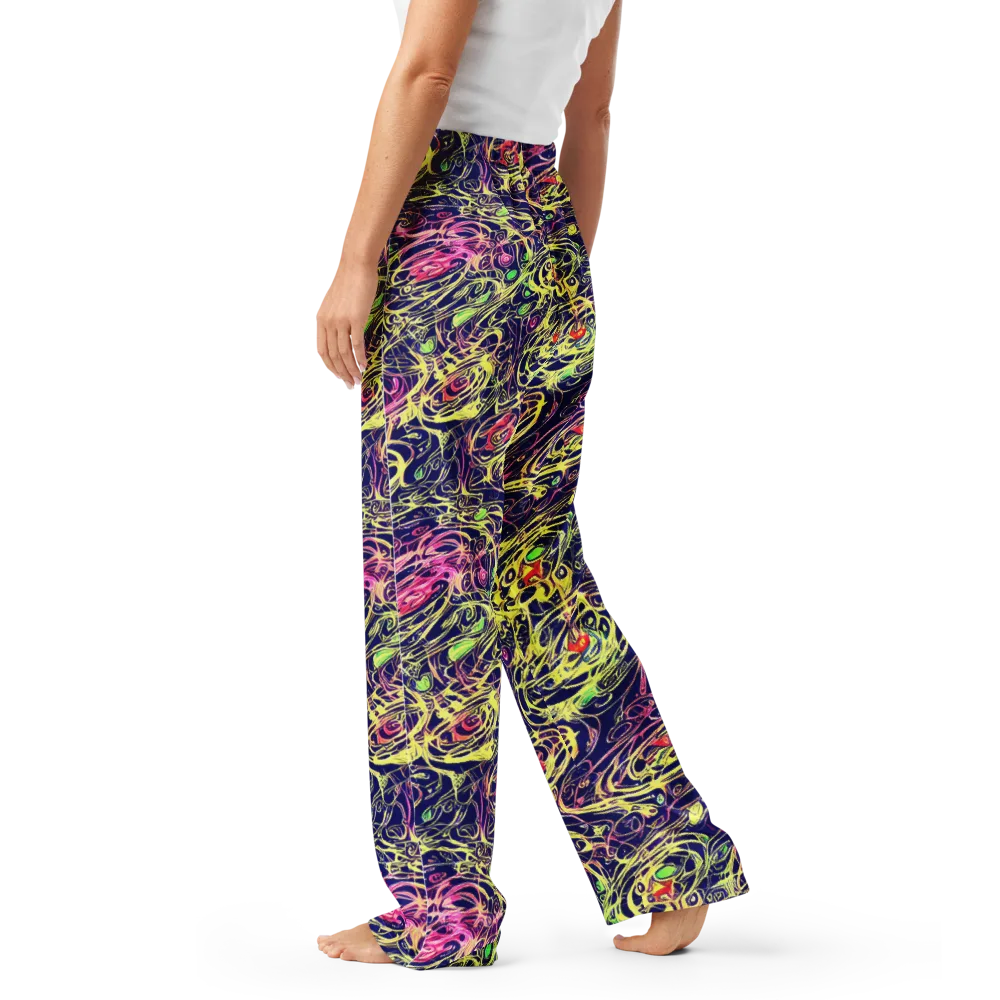 Lemon Ink Riptide on Women's Pajama Pants — Left