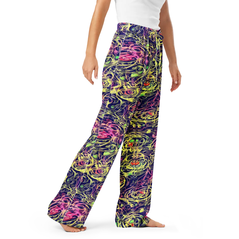 Lemon Ink Riptide on Women's Pajama Pants — Right Front