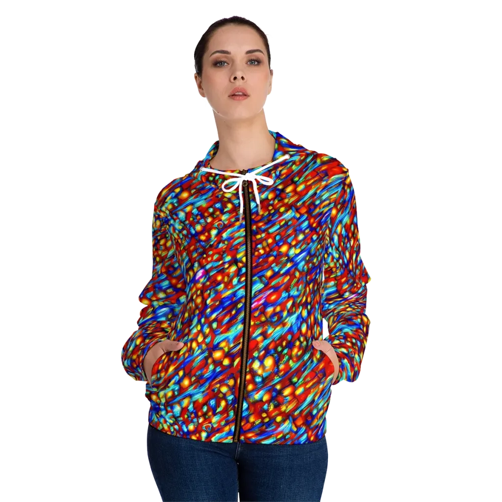Sonic Solaris on Women's Full-Zip Hoodie — Front On Person