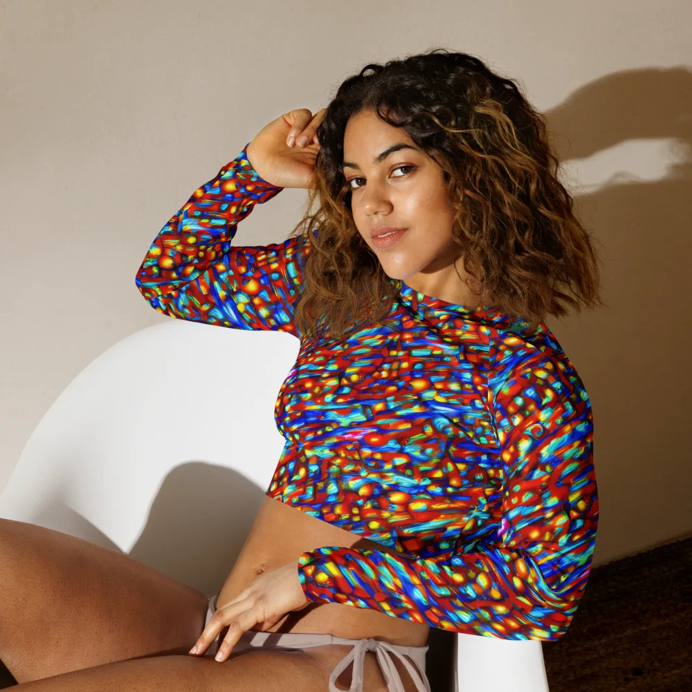 Sonic Solaris on Long Sleeve Crop Top — Left Front