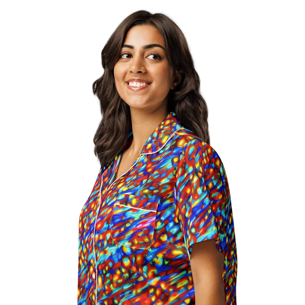 Sonic Solaris on Women's Short Sleeve Pajama Top — Left Front