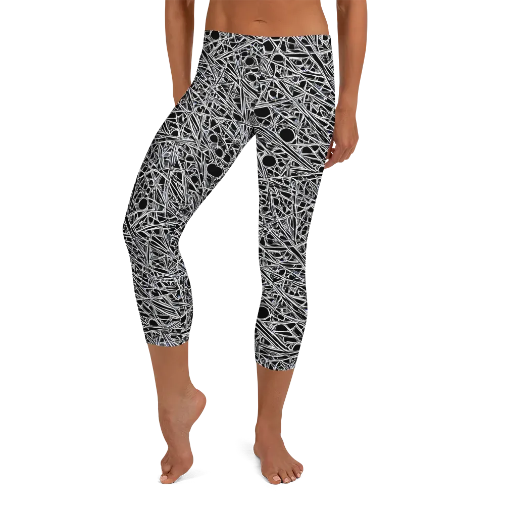 Black Circuit on Capri Leggings — Front