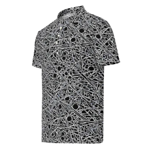 Black Circuit on a Men's Slim Fit Polo Shirt