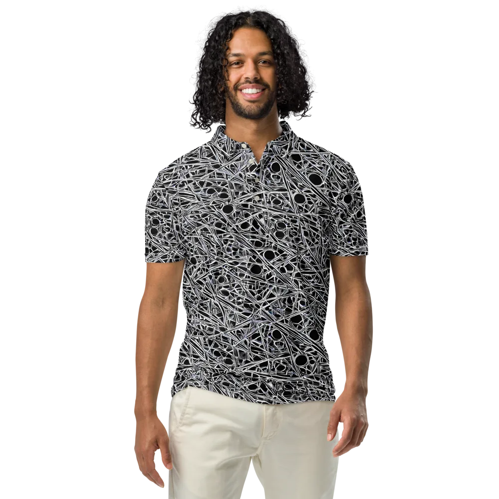 Black Circuit on Men's Slim Fit Polo Shirt — Front