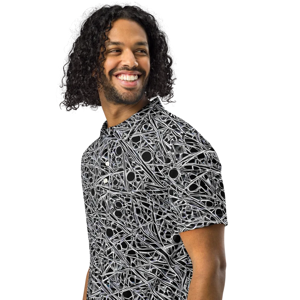 Black Circuit on Men's Slim Fit Polo Shirt — Left Front