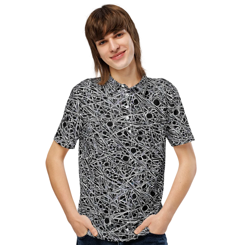 Black Circuit on Men's Slim Fit Polo Shirt — Front