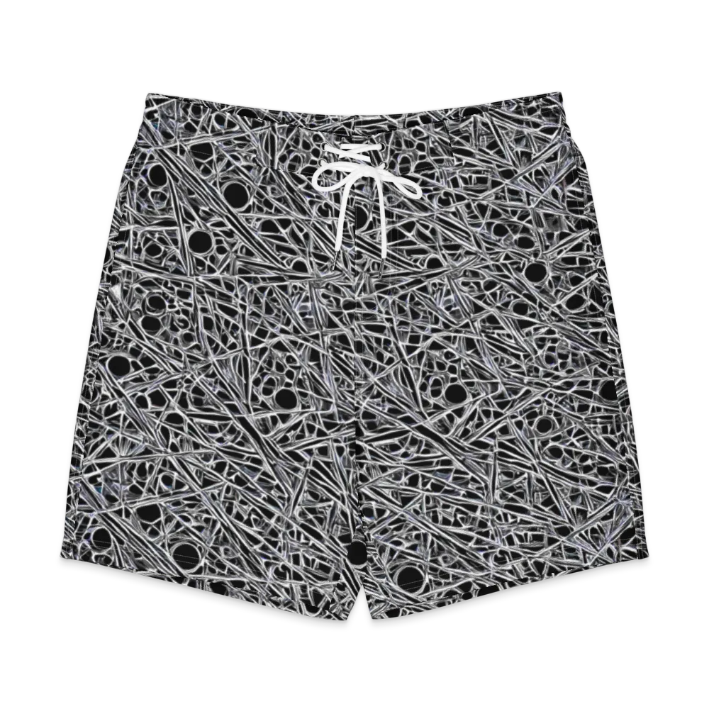 Black Circuit on Men's Board Shorts — Front