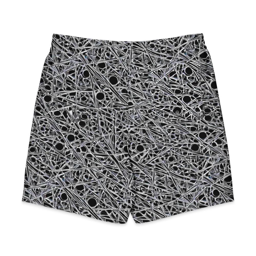 Black Circuit on Men's Board Shorts — Back
