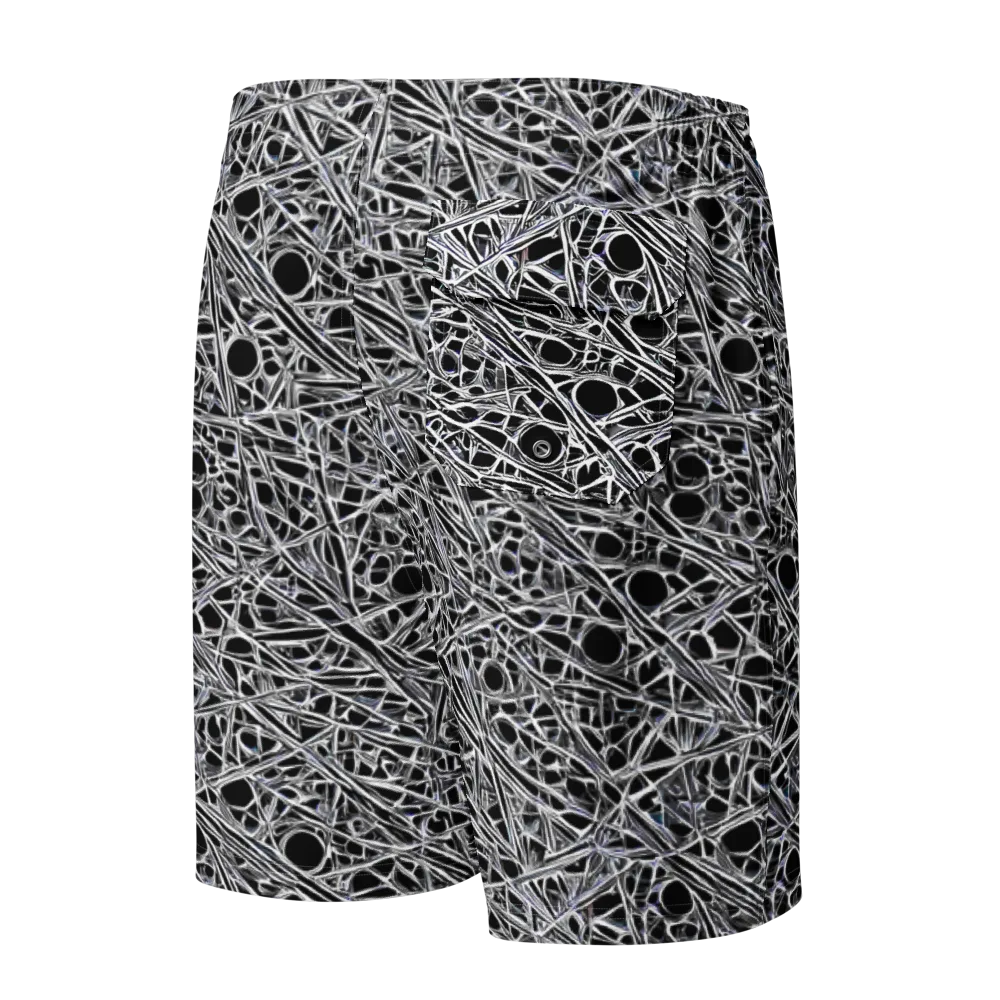 Black Circuit on Men's Board Shorts — Back