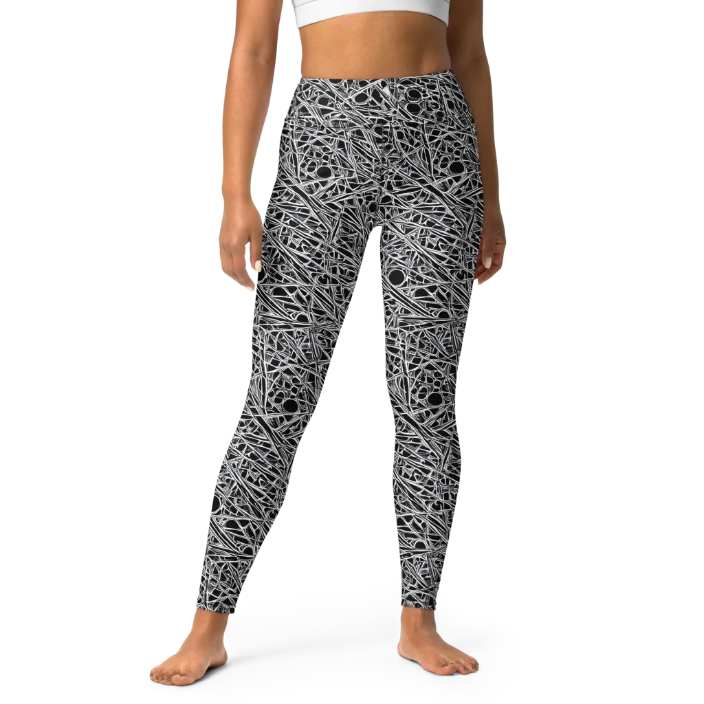 Black Circuit on Yoga Leggings — Front