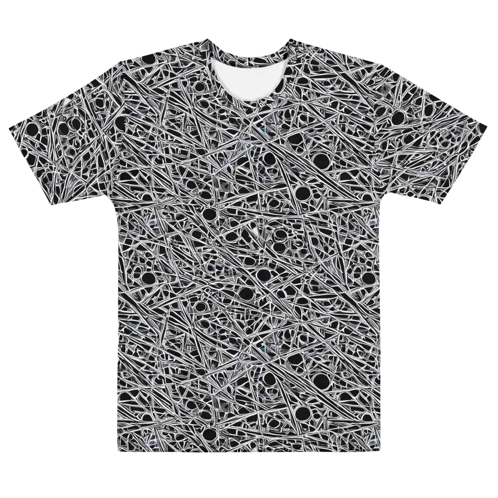 Black Circuit on Men's Cotton Crew Neck T-Shirt — Front