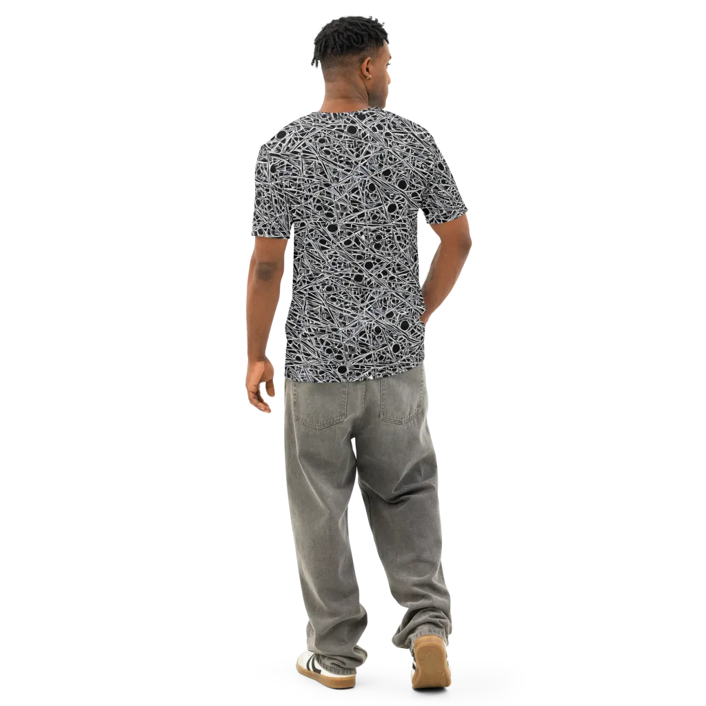 Black Circuit on Men's Cotton Crew Neck T-Shirt — Back
