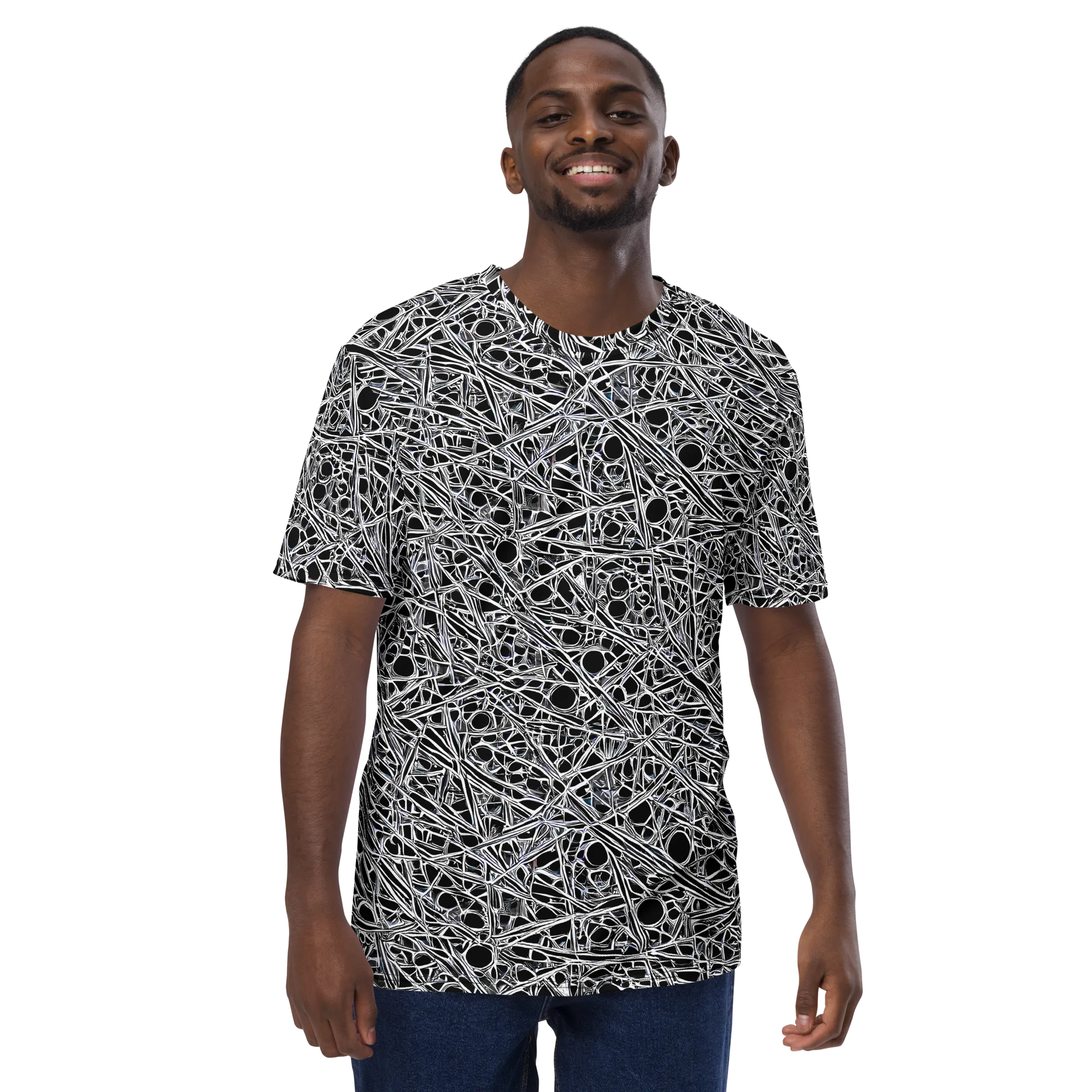 Black Circuit on Men's Crew Neck T-Shirt — Front