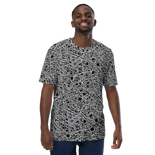 Black Circuit on a Men's Crew Neck T-Shirt