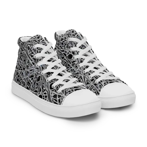 Black Circuit on a Men's High Top Canvas Shoes