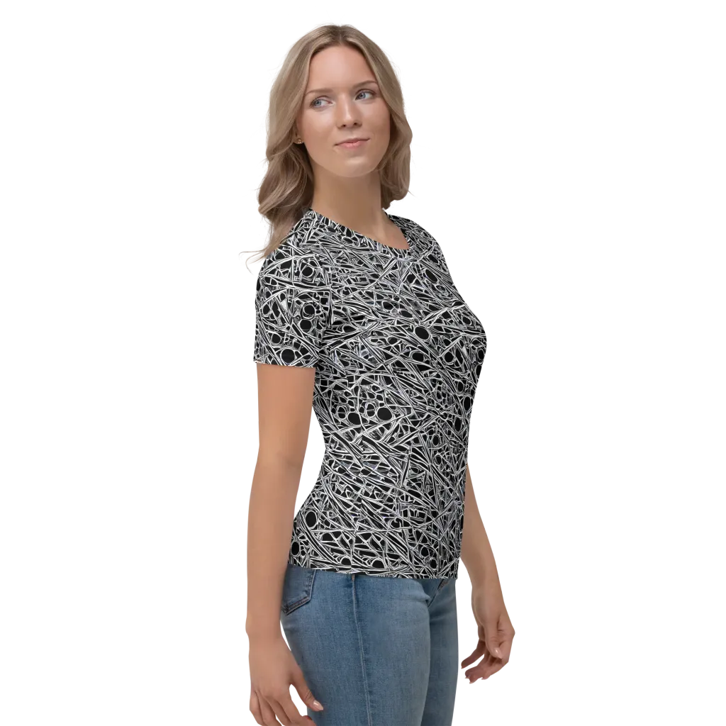 Black Circuit on Women's Crew Neck T-Shirt — Right