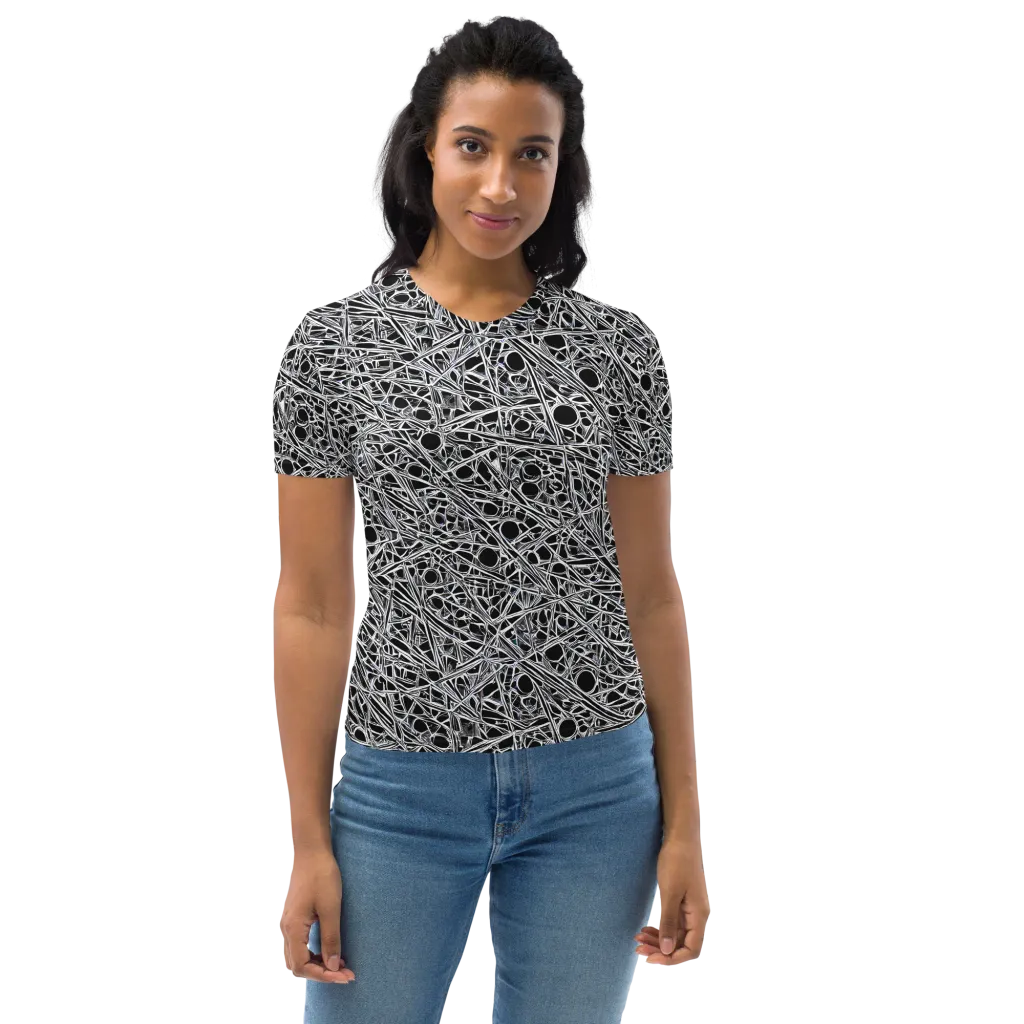 Black Circuit on Women's Crew Neck T-Shirt — Front
