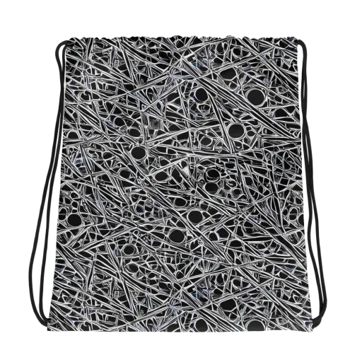 Black Circuit on a Drawstring Bag