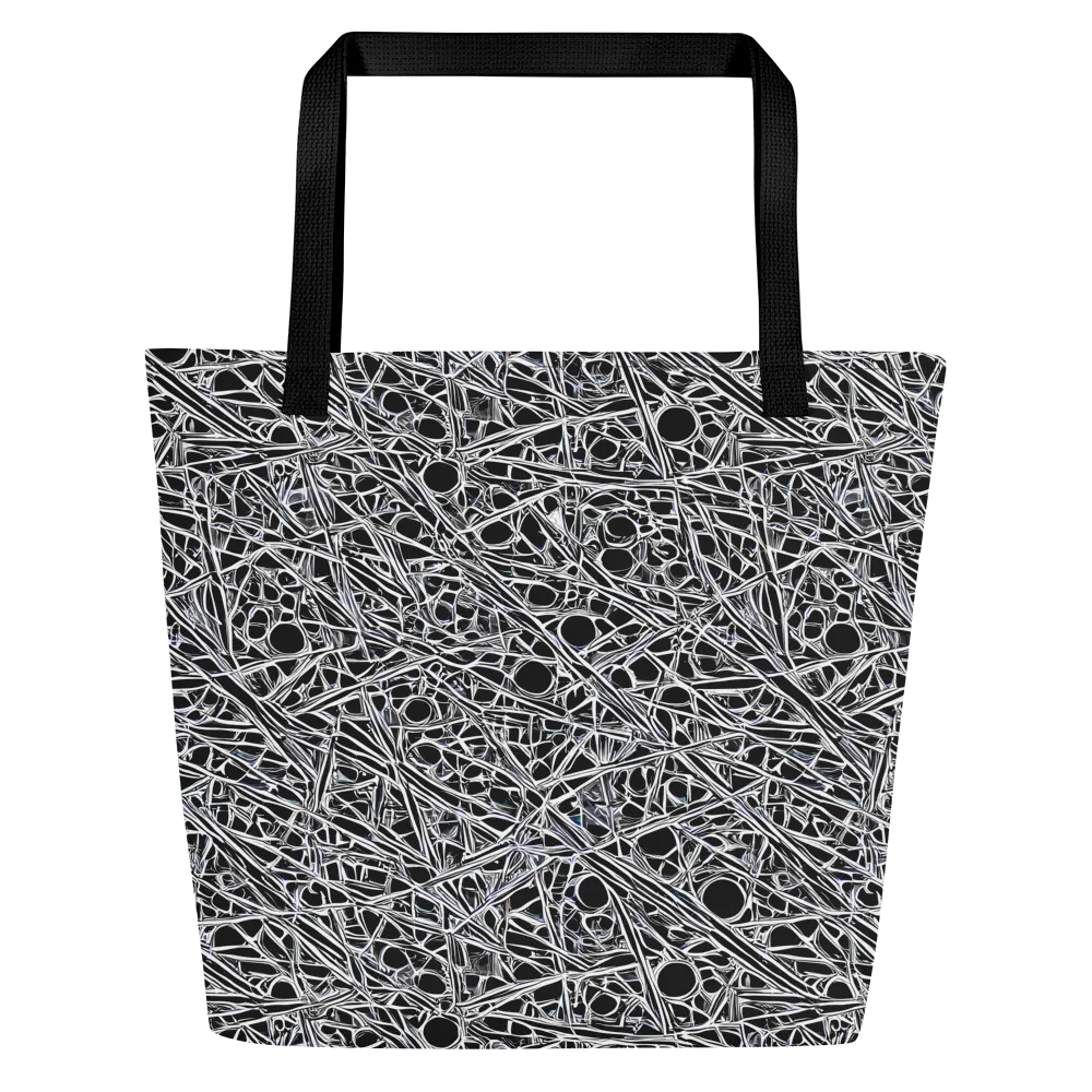 Black Circuit on Large Tote Bag W/ Pocket — Front