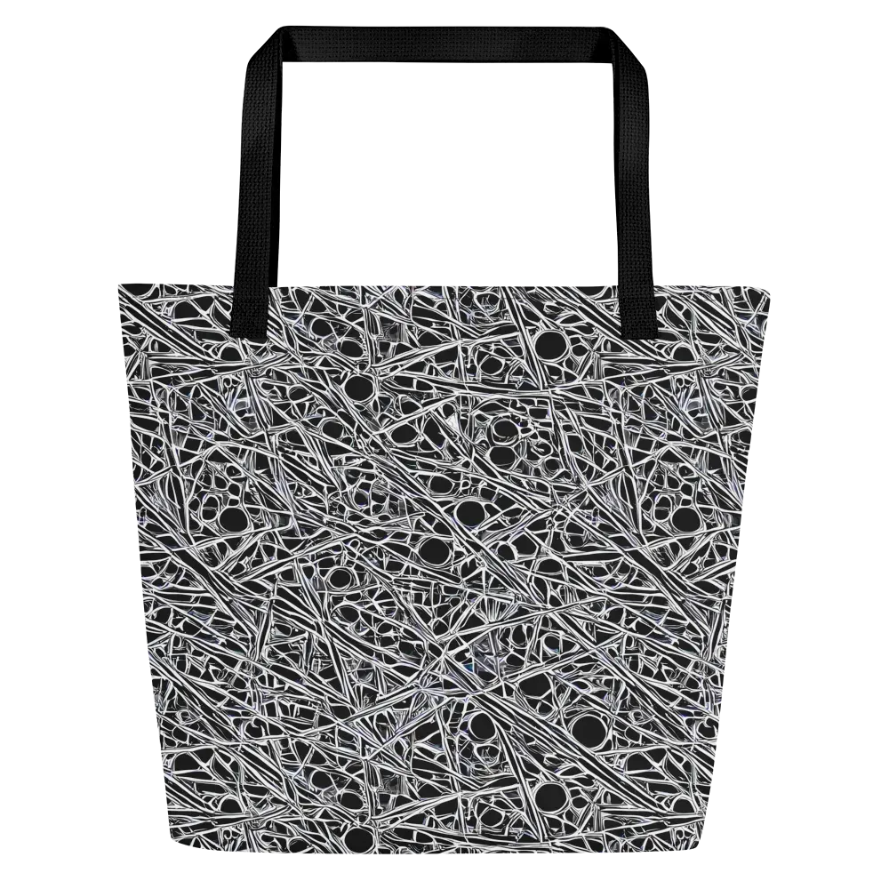 Black Circuit on Large Tote Bag W/ Pocket — Front