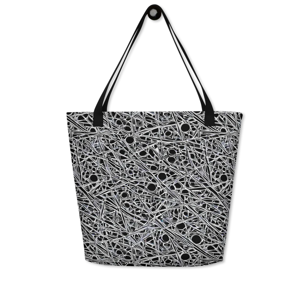 Black Circuit on Large Tote Bag W/ Pocket — Front