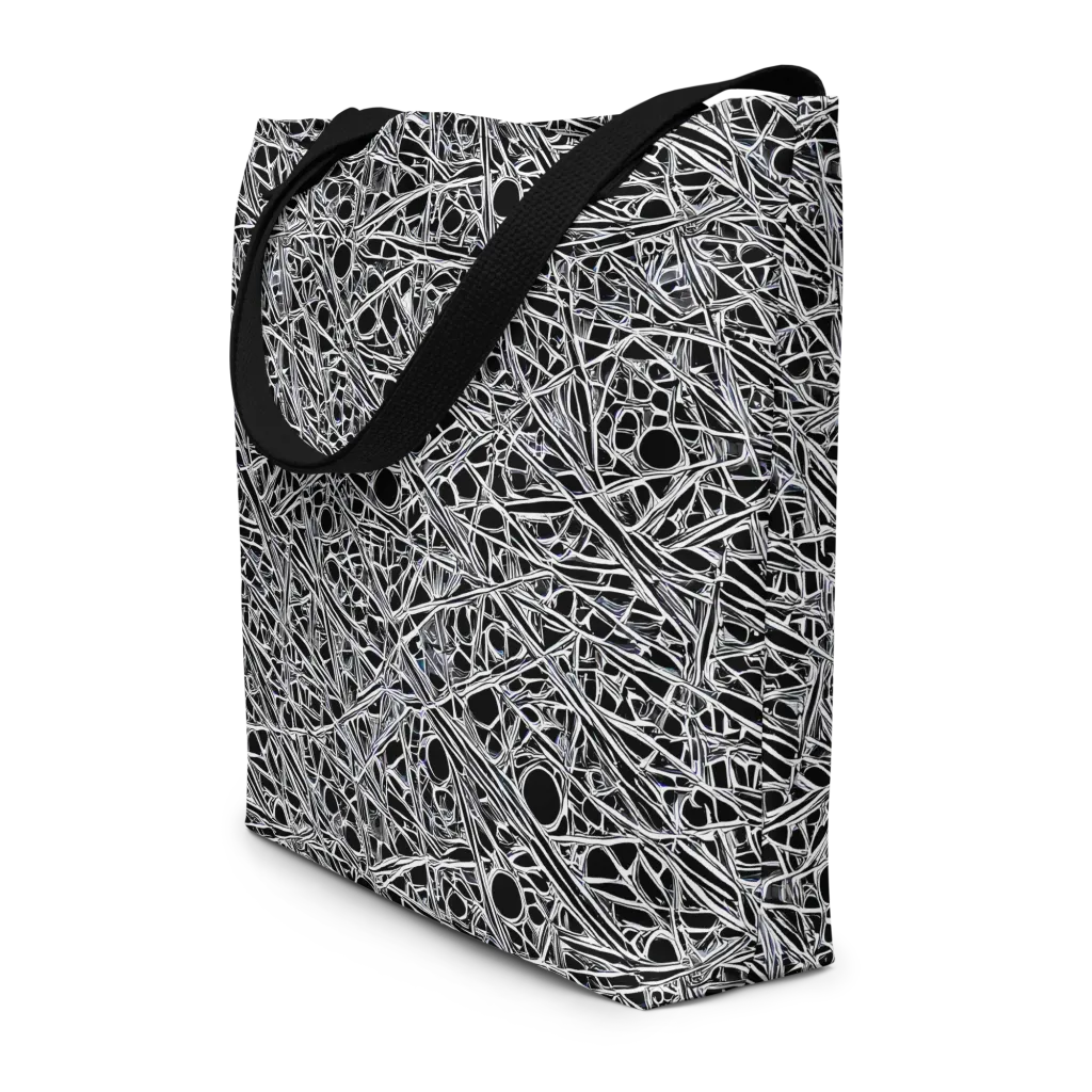 Black Circuit on Large Tote Bag W/ Pocket — Front