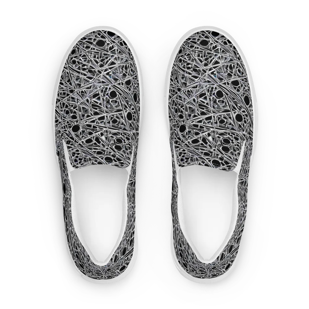 Black Circuit on Women's Slip-On Canvas Shoes — Front