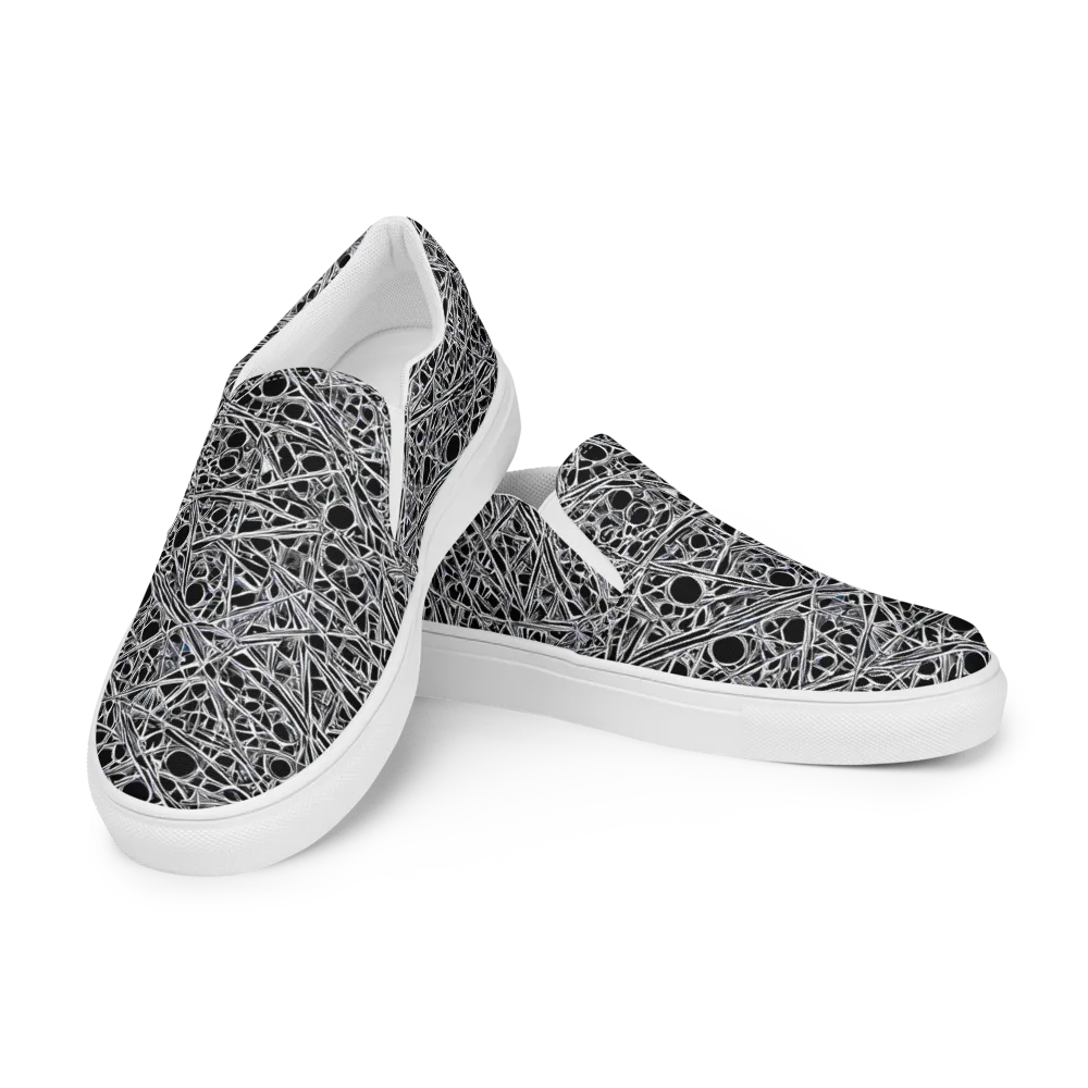 Black Circuit on Women's Slip-On Canvas Shoes — Left Front