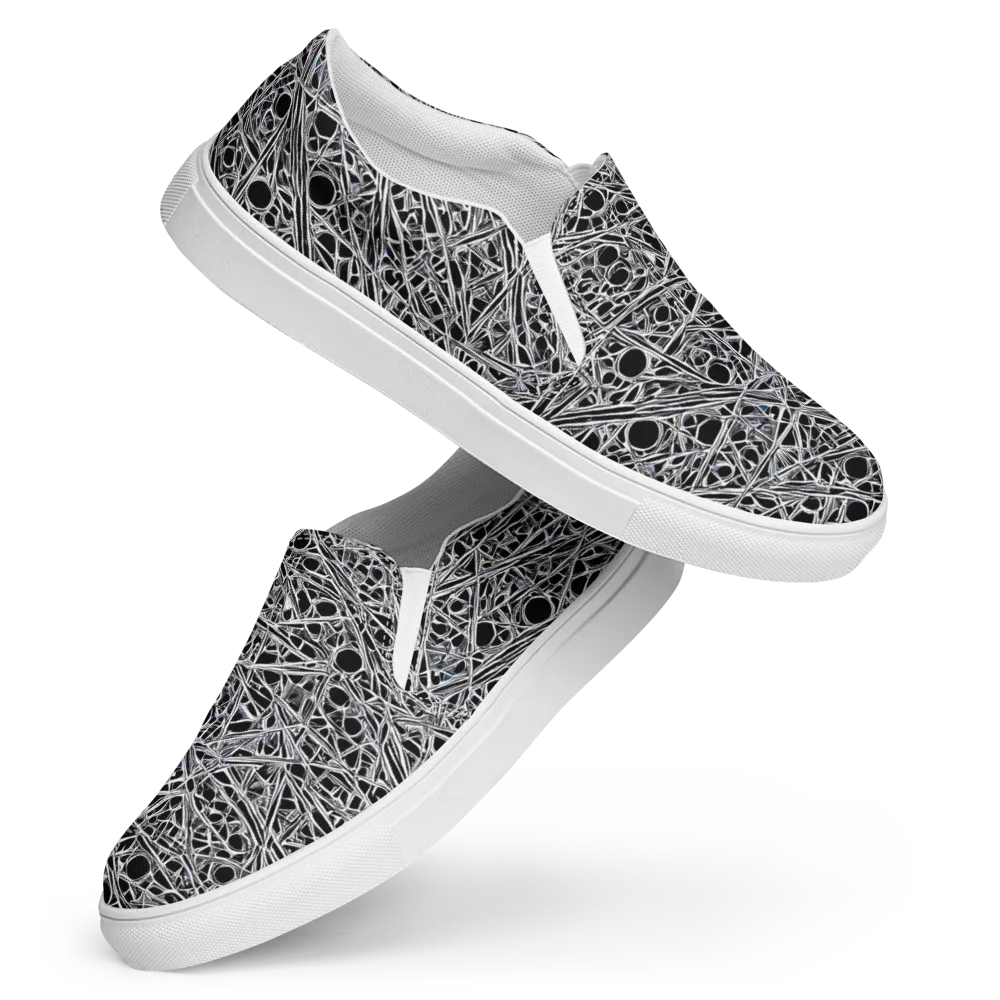Black Circuit on Women's Slip-On Canvas Shoes — Front