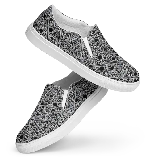 Black Circuit on a Women's Slip-On Canvas Shoes