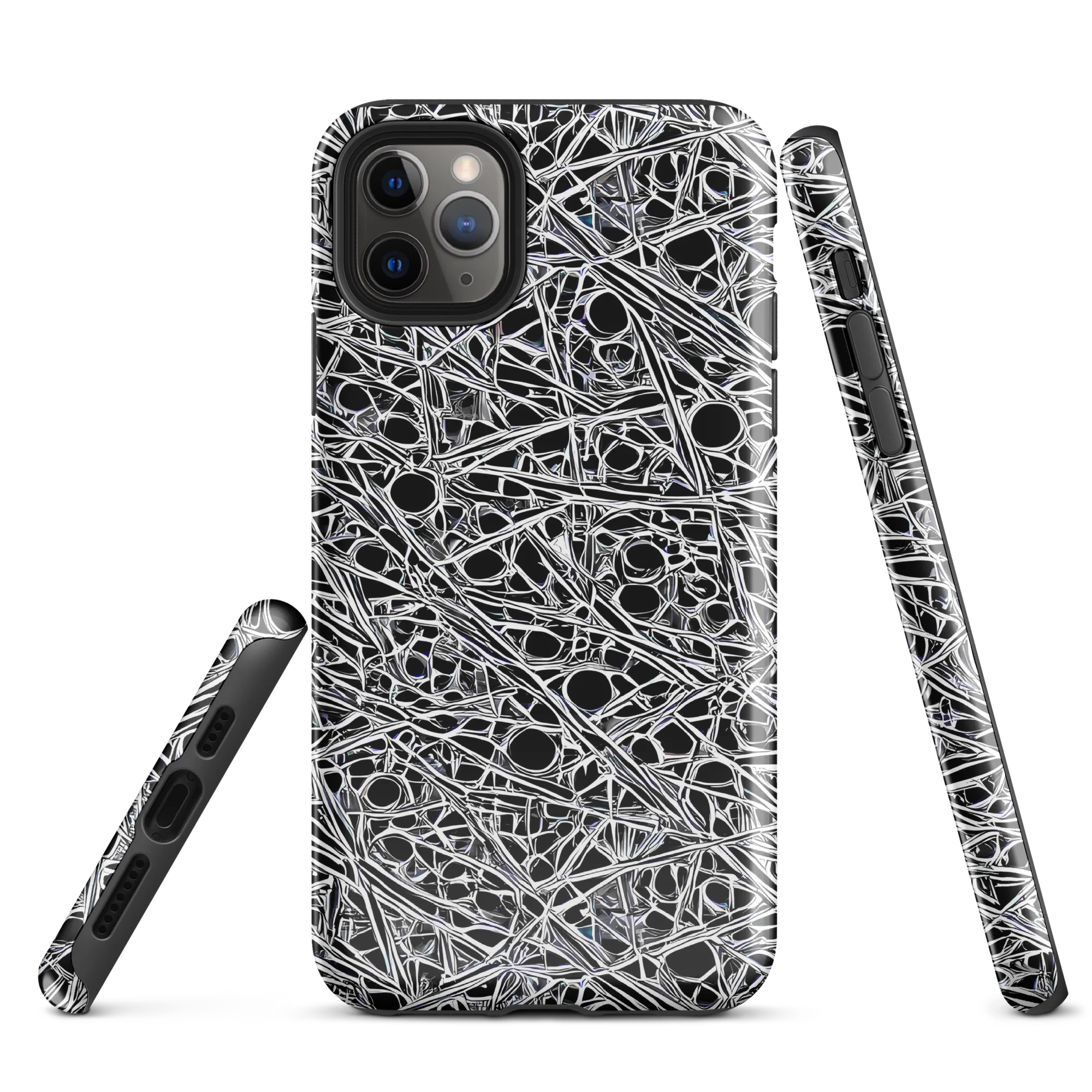 Black Circuit on Tough Case for iPhone® — Front