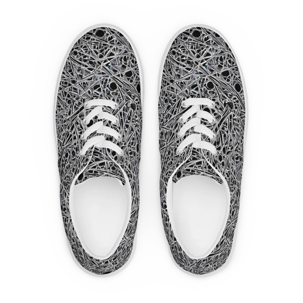 Black Circuit on Men's Lace-Up Canvas Shoes — Front
