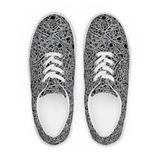 Black Circuit on a Men's Lace-Up Canvas Shoes