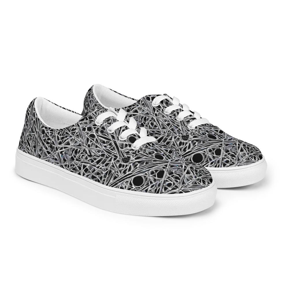 Black Circuit on Men's Lace-Up Canvas Shoes — Right Front