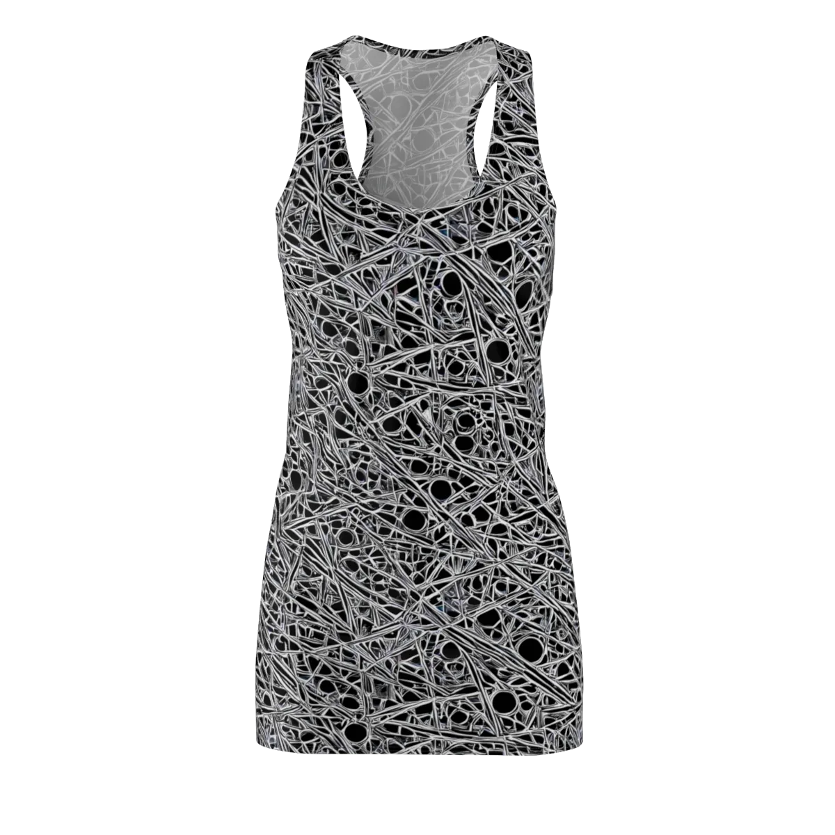 Black Circuit on Racerback Dress — Front