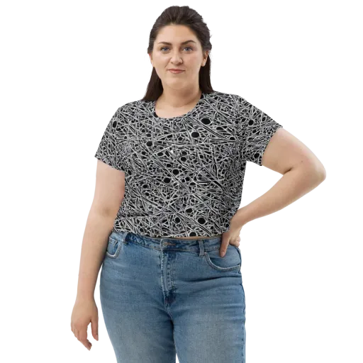 Black Circuit on a Crop Tee
